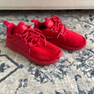 Boys red adidas sneakers size 1